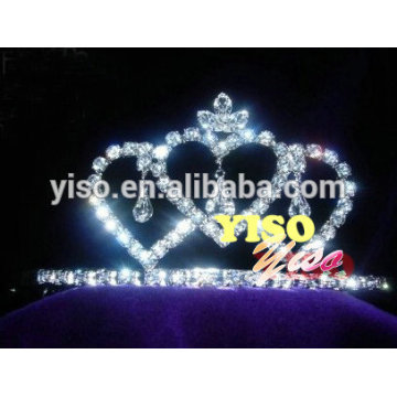 wholesale fashion jewelry stacked hearts holiday pageant tiara